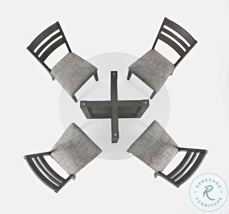 Altamonte Brushed Grey Round Glass Top Dining Table