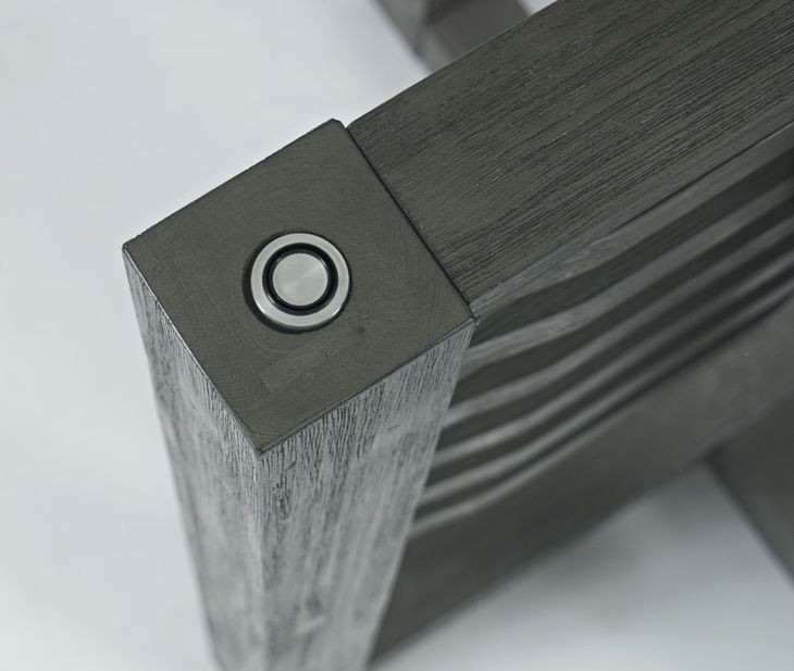 Altamonte Brushed Gray 48" Round Glass Top Counter Height Dining Table