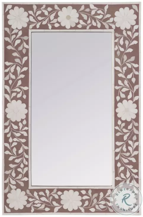 Vivienne Beige And Rose Pink Bone Wall Mirror