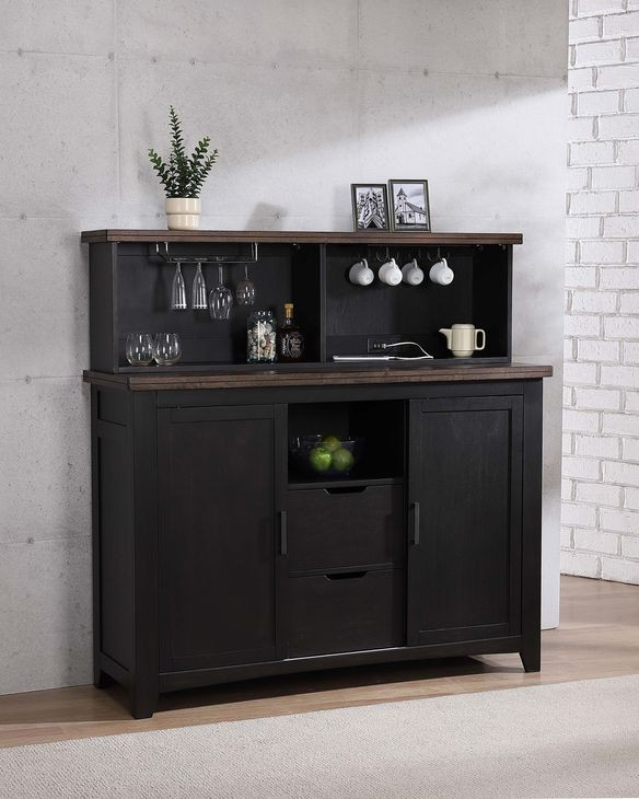 Ashford Black and Brown Round Adjustable Height Game Room Set