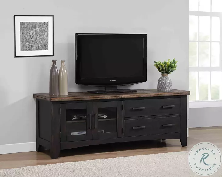 Ashford Black And Rustic Walnut 60" TV Stand