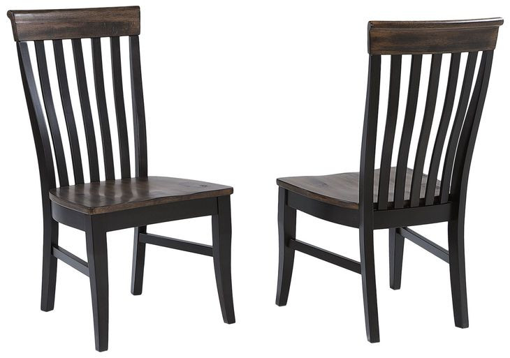 Ashford Black and Rustic Walnut Side Chair