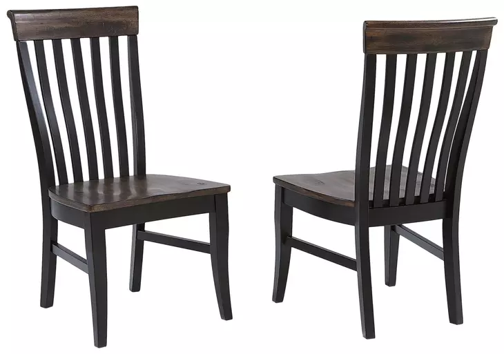 Ashford Black and Rustic Walnut Side Chair