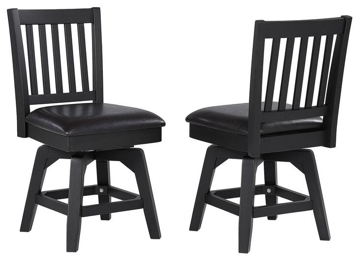 Ashford Black Swivel Upholstered Game Chair Set of 2