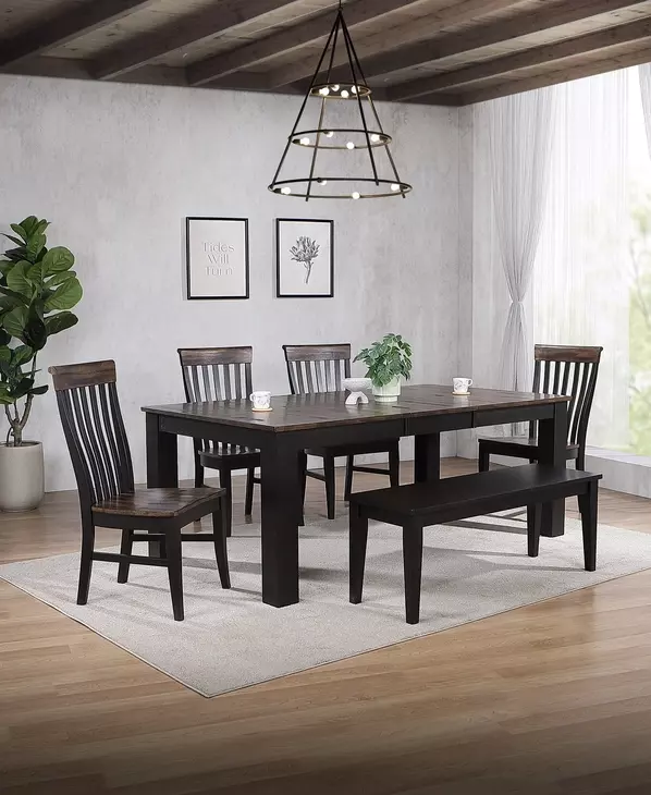 Ashford Black and Rustic Walnut Side Chair