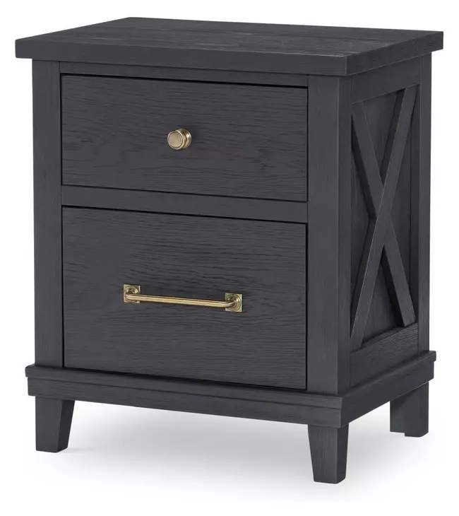 Flatiron Midnight 2 Drawer Nightstand with USB Charging
