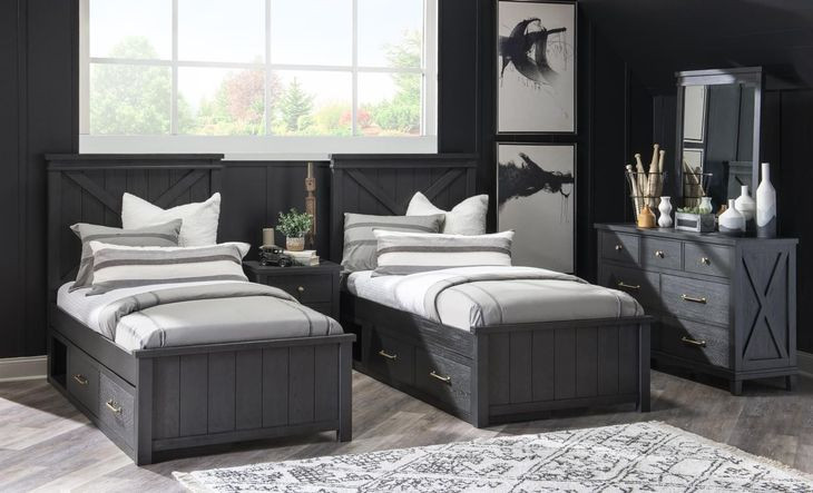 Flatiron Midnight Youth Panel Bedroom Set