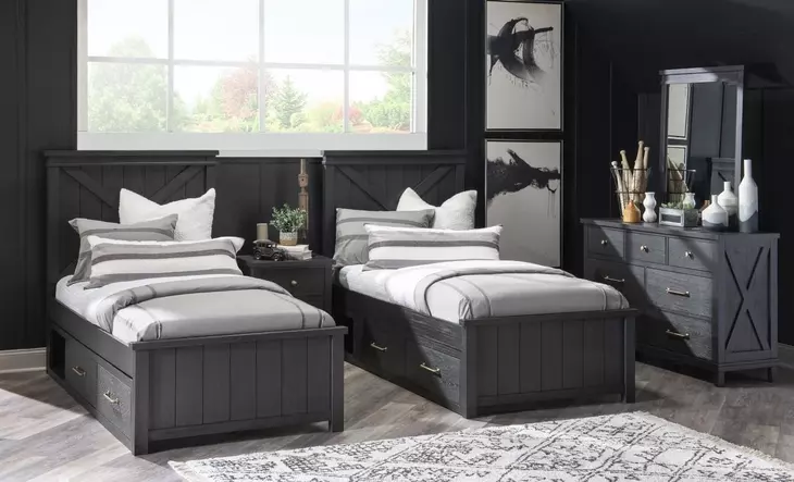 Flatiron Midnight Twin Panel Bed