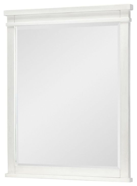 Flatiron Aged White Rectangular Dresser Mirror