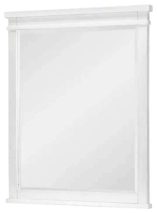 Flatiron Aged White Rectangular Dresser Mirror