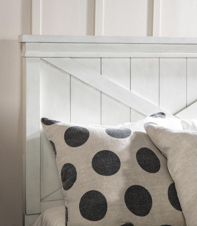 Flatiron Aged White Full Panel Bed