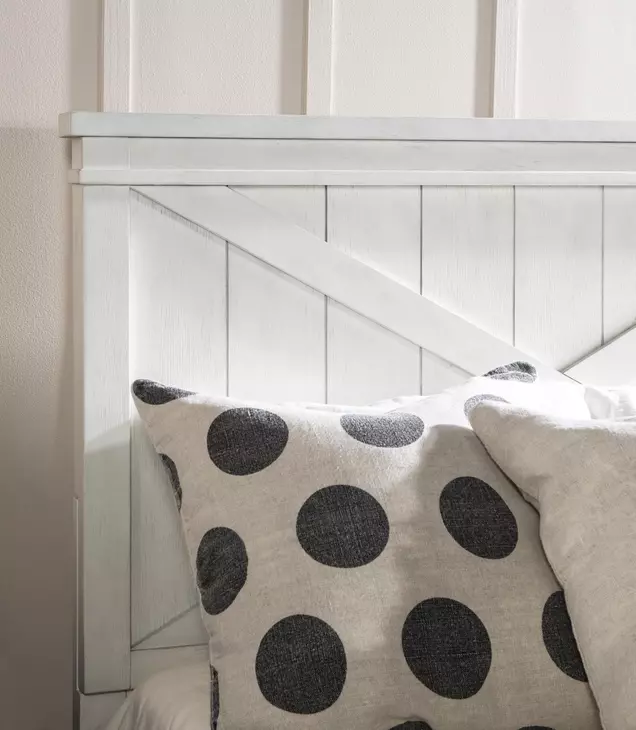Flatiron Aged White Full Panel Bed