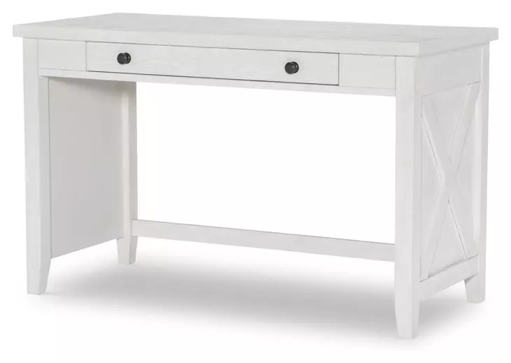 Flatiron Aged White 48" Vanity Desk with USB Charging