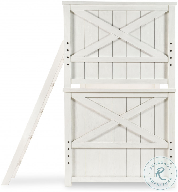 Flatiron Aged White Twin Over Twin Bunk Bed