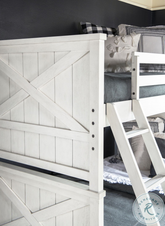 Flatiron Aged White Twin Over Full Bunk Bed