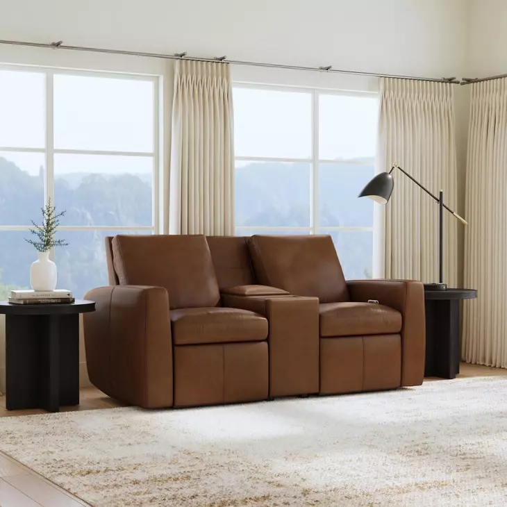 Aria Sedona Brown 75" Zero Gravity Power Reclining Loveseat with Console and USB Charging