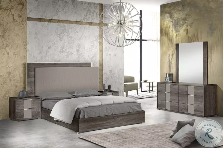 Portofino Canyon Oak Lacquer Queen Platform Bed