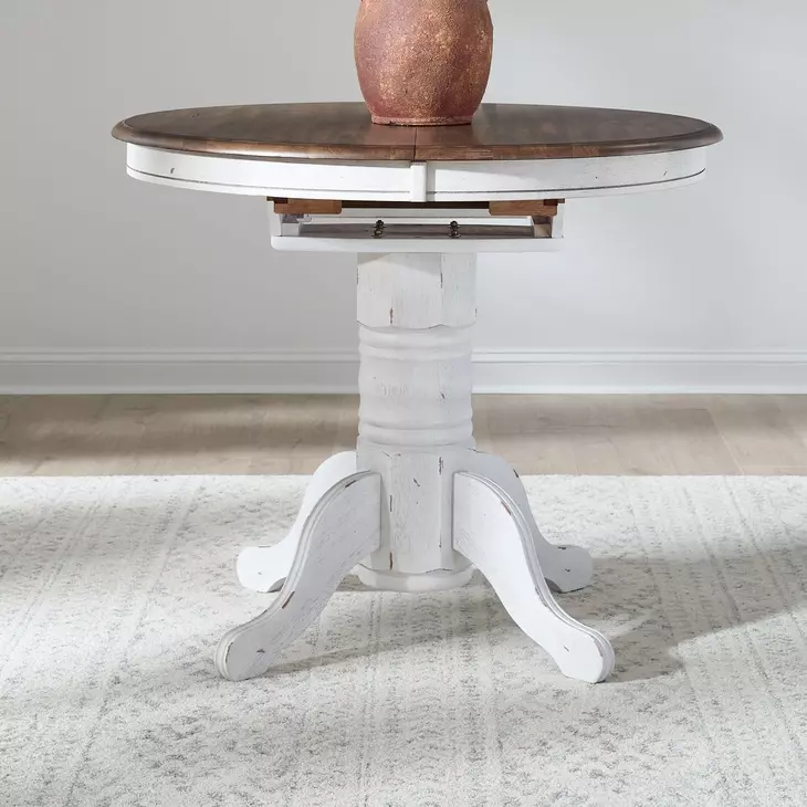 Carolina Crossing Antique Honey and White 57" Extendable Rectangular Gathering Table
