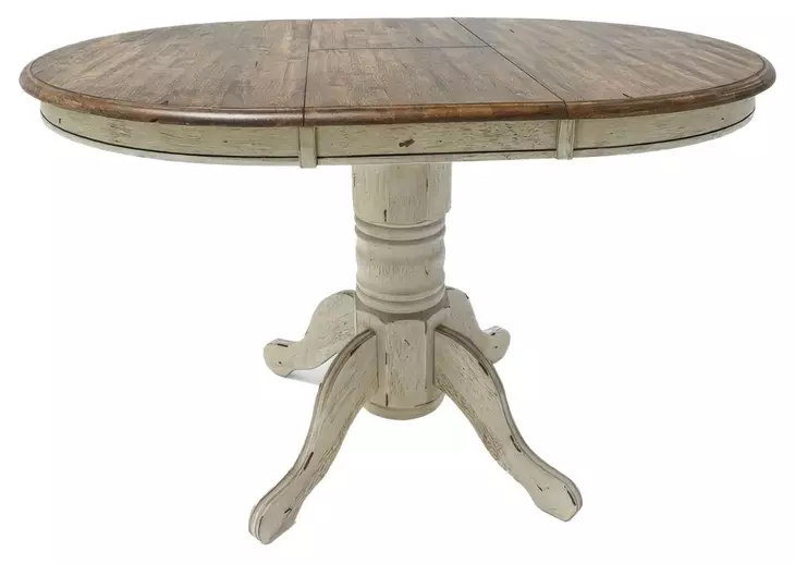 Carolina Crossing Antique Honey and White 57" Extendable Rectangular Gathering Table