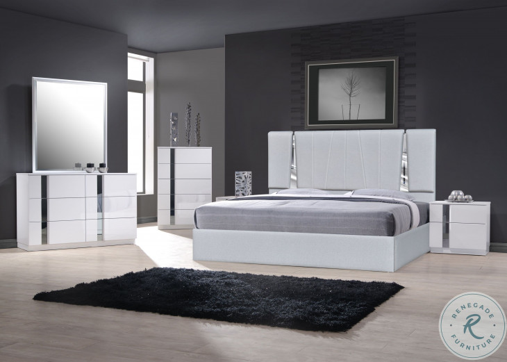 Matisse Silver Grey Upholstered Platform Bedroom Set from JNM | Coleman ...