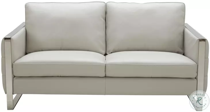 Constantin Light Grey Leather Loveseat