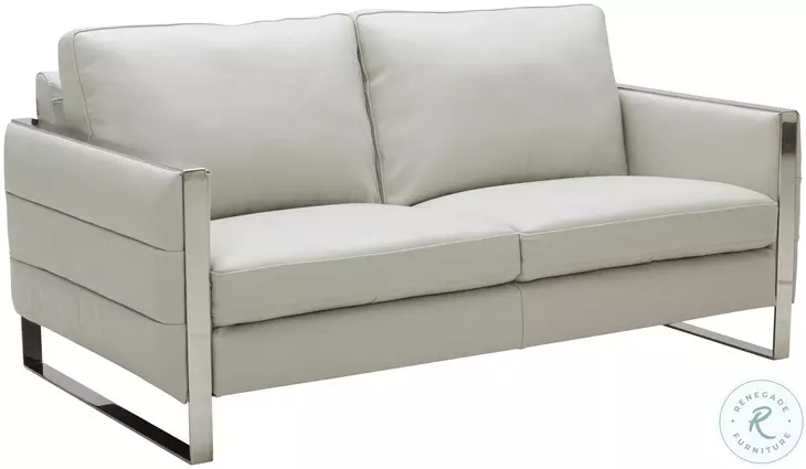 Constantin Light Grey Leather Loveseat