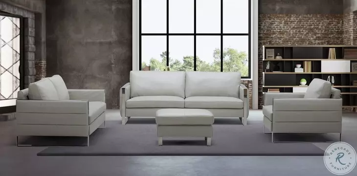 Constantin Light Grey Leather Chair