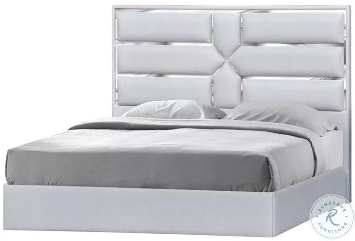 Da Vinci Silver Grey King Upholstered Platform Bed