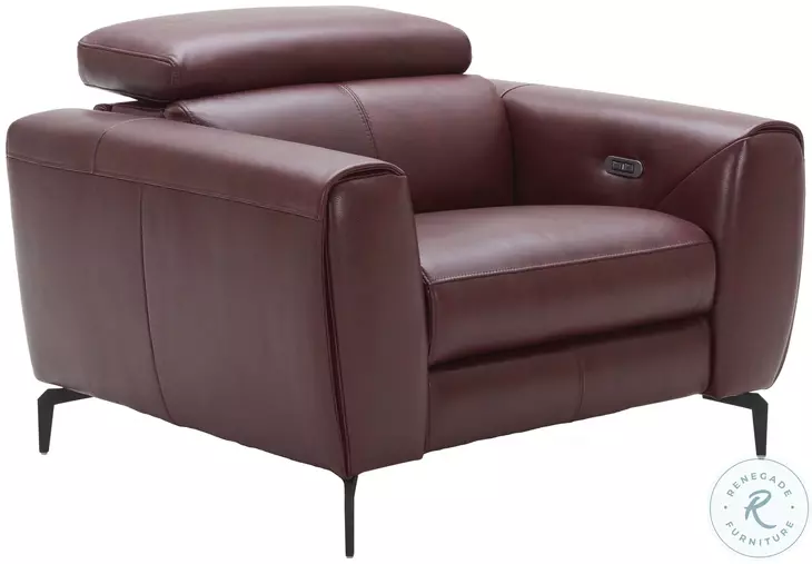 Lorenzo Merlot Italian Leather Recliner
