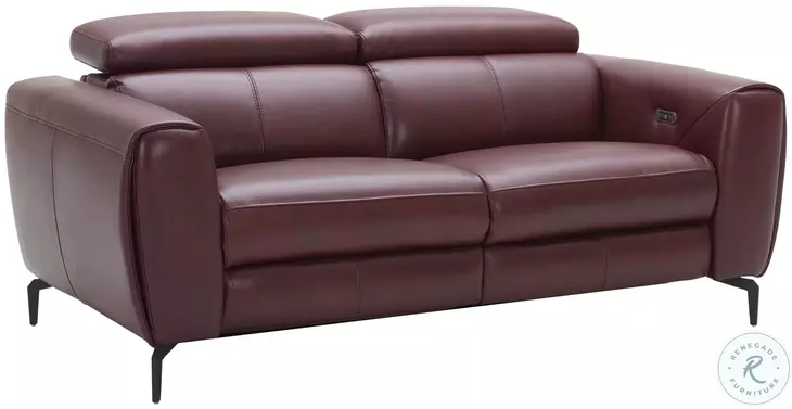 Lorenzo Merlot Italian Leather Reclining Loveseat