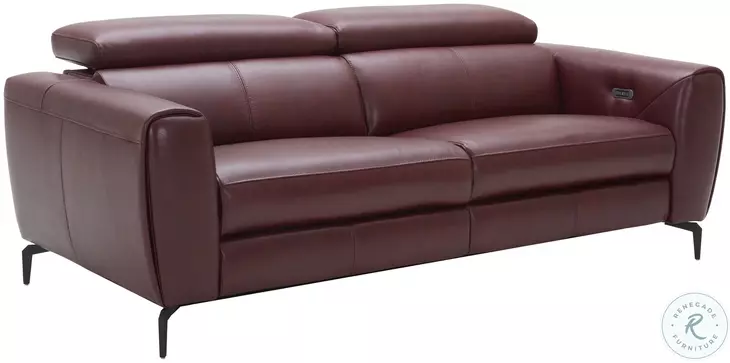 Lorenzo Merlot Italian Leather Reclining Sofa