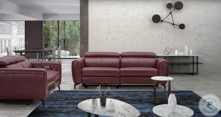 Lorenzo Merlot Italian Leather Recliner