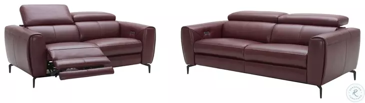 Lorenzo Merlot Italian Leather Reclining Loveseat