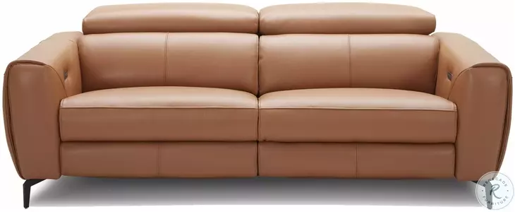 Lorenzo Caramel Italian Leather Power 82" Reclining Sofa