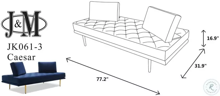 Caesar Blue Full Sofa Bed