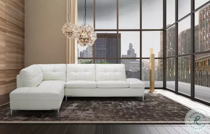 Leonardo White Chaise LAF Sectional