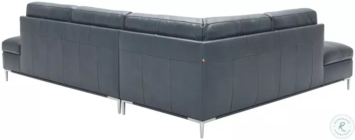 Leonardo Blue Chaise LAF Sectional