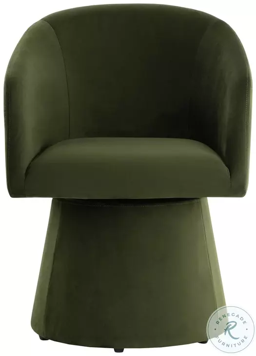 Ettara Moss Green Swivel Arm Chair
