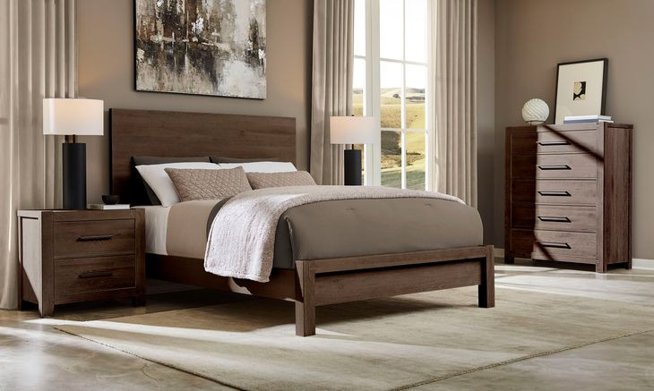 Joinery Espresso Oak Plank Panel Bedroom Set