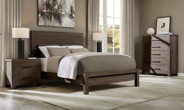 Joinery Espresso Oak Queen Plank Panel Bed