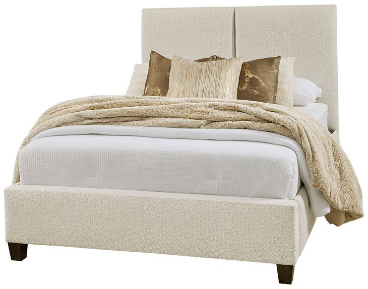 Joinery Espresso Oak and Labradoodle Performance Fabric Queen Upholstered Panel Bed