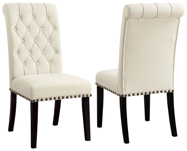 Mapleton Beige Tufted Back Upholstered Side Chair Set of 2