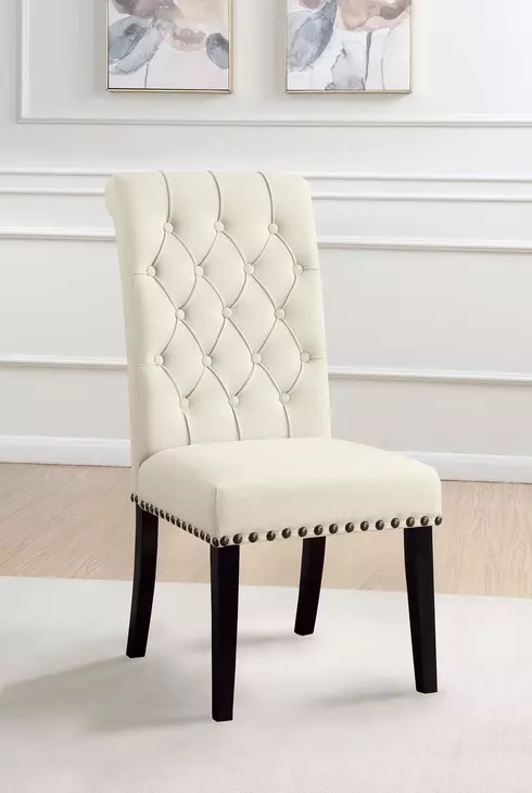 Mapleton Beige Tufted Back Upholstered Side Chair Set of 2