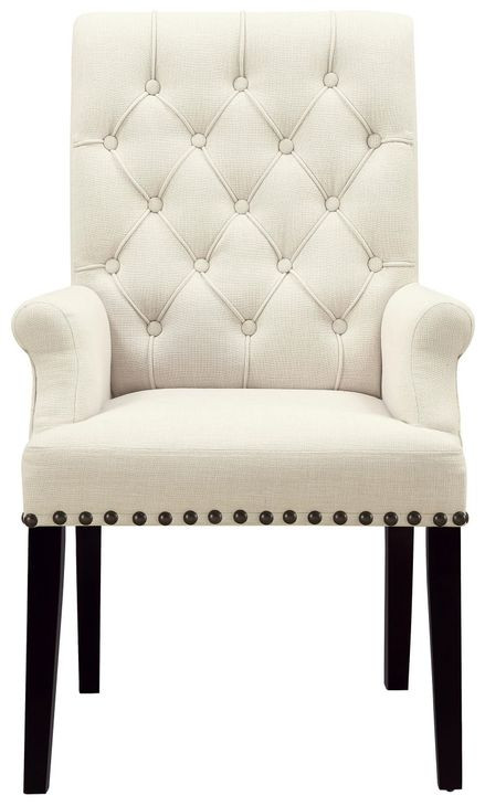 Mapleton Beige Tufted Back Upholstered Arm Chair