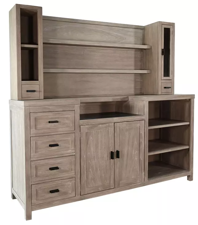 Walton Wheat Wall Bar with Hutch and USB Charging