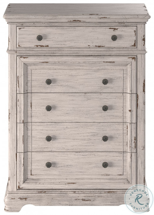 Providence Antique White 5 Drawer Chest