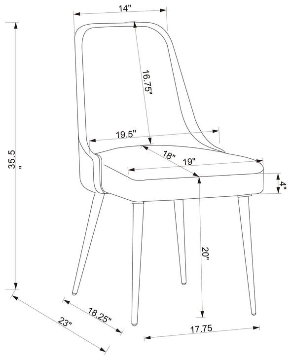 Cabianca Grey Dining Chair Set Of 2