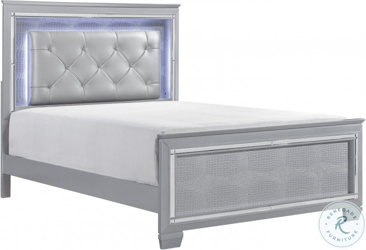 Allura Silver Upholstered Panel Bedroom Set from Homelegance Coleman