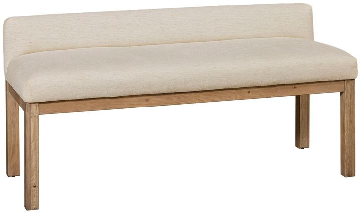 Joinery Natural Oak and Ivory Cream Performance Fabric Upholstered Bed Bench