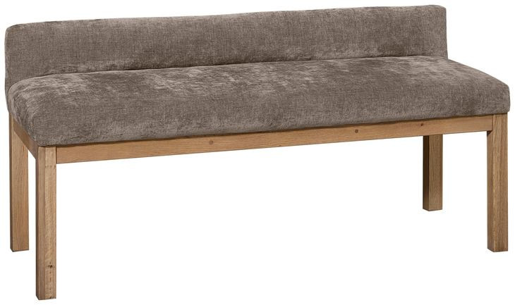 Joinery Natural Oak and Brindle Gray Performance Fabric Upholstered Bed Bench